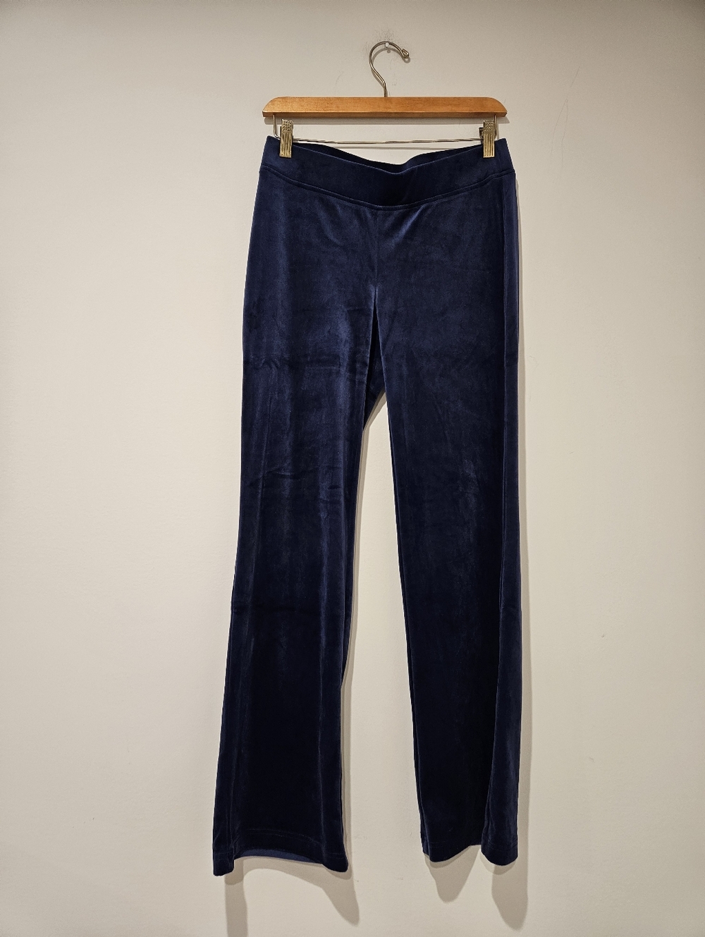 Juicy Couture Women's Navy Velvet Wide-Leg Lounge Pants, Size Small